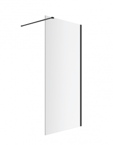 EXCELLENT Vidoq walk-in ścianka prysznicowa prosta 100x200 cm, powłoka Clean Control, czarny mat KAEX.1506.1000.LP.BL