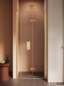 NEW TRENDY Drzwi wnękowe New Soleo Gold Brushed, pojedyncze, składane 70x195 D-0749A/D-0750A