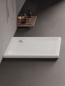 NEW TRENDY Brodzik MILD akrylowy kwadratowy 90x90x4,5 biały B-0626