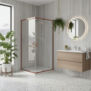 REA Kabina prysznicowa Rea City 80x80 Miedź Szczotkowana 