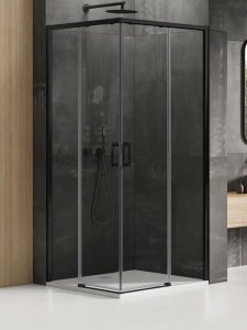 NEW TRENDY Kabina prysznicowa drzwi podwójne przesuwne PRIME BLACK 70x120 D-0350A/D-0321A