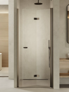 NEW TRENDY Drzwi wnękowe New Soleo Gunmetal Brushed 90x195, pojedyncze, składane D-0542A/D-0543A