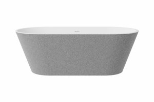 BESCO Wanna wolnostojąca Deeva Glam Srebrna 150x75 + syfon chrom #WWA-150DGSC