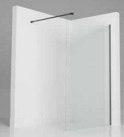 AQUAFORM - ścianka prysznicowa FUJI 80 typu Walk-In szkło transparentne 8mm profil CZARNY  AQ.103-11-30080-01