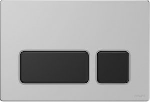 CERSANIT - Przycisk spłukujący BLOCK by Cersanit w kolorze chrom matowy z klawiszami owalnymi w kolorze czarny matowy  K97-0407