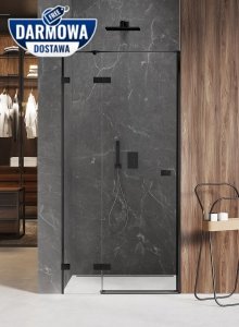 NEW TRENDY - Drzwi wnękowe prysznicowe AVEXA BLACK 100cm EXK-1550/51 