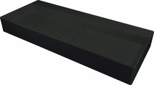 Umywalka granitowa nablatowa - z maskownicą BLUR szary nero CQB_NU8S