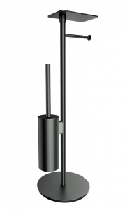 OMNIRES stojak na papier i szczotkę toaletową z półką MODERN PROJEKT grafit szczotkowany MP60820GR