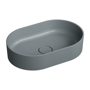 OMNIRES Share Umywalka nablatowa z kompozytu 55 x 36 cm OVOUNAG OVO M+ ash grey (AG)