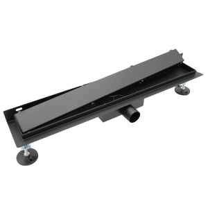 AQUALINE Odpływ liniowy przyścienny 2w1 ze stałym syfonem czarny 100cm LS04BK1000
