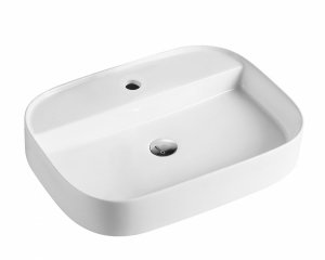 AQUAFORM - umywalka nablatowa TOLEDO 60 z otworem na baterię biała  AQ.448-0211161