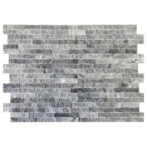 CAPITILE  - Panel ścienny Marmur Szaro-Czarny Grey Black Marble Brick - marmur Stackstone Cloudy Black łupany, naturalny 10x36x0,8-1,3 cm /opakowanie 0,396m2/