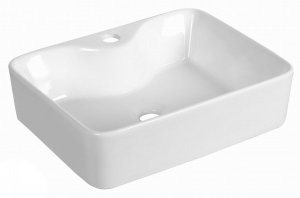 AQUAFORM - umywalka nablatowa CEUTA prostokątna 48x37 cm, kolor biały AQ.448-0171148
