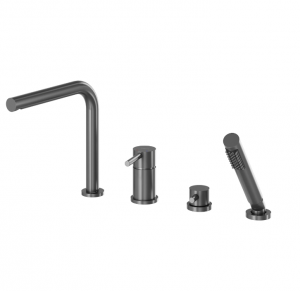 BESCO Bateria wannowa 4-otworowa Zea gun metal BW-Z4-GR