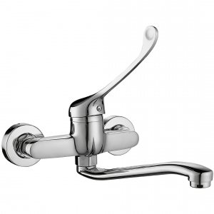 KUCHINOX - Bateria zlewozmywakowa MADERA ścienna z dźwignią medyczną Chrom  BQM_08MD