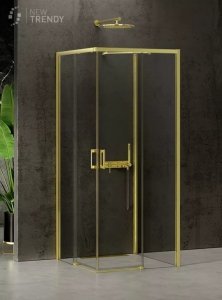 NEW TRENDY Kabina prysznicowa drzwi podwójne przesuwne PRIME LIGHT GOLD 100x90x200 K-1194