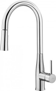 DEANTE - Bateria zlewozmywakowa LUKRECJA stojąca z wylewką U z wyciąganą słuchawką CHROM BDH_072M