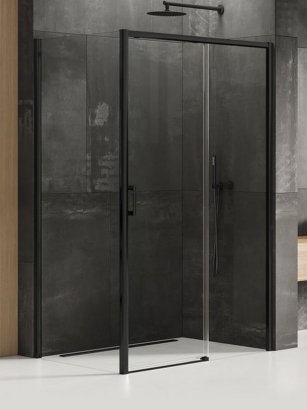 NEW TRENDY - Kabina prostokątna prysznicowa drzwi przesuwne 100x90x200 PRIME BLACK PL PRODUKCJA 