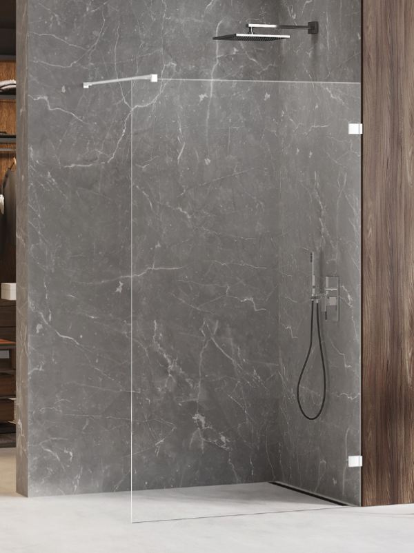 NEW TRENDY Kabina prysznicowa walk in Avexa White, jednoelementowa 100x200 Grubość szkła 8mm EXK-2931