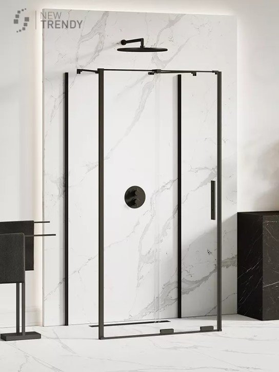 NEW TRENDY Kabina przyścienna SMART BLACK 120x80x200 EXK-4180