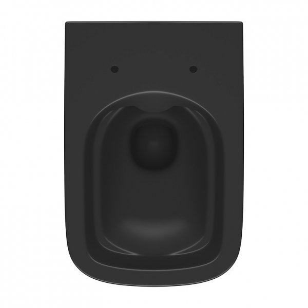 CERSANIT - SET 575 - Miska zawieszana LARGA by Cersanit SQUARE CLEANON z system ukrytego montażu i matową duroplastową deską SLIM WRAPA z systemem pozwalającym na szybkie i łatwe zdejmowanie deski za pomocą jednego przycisku ANTRACYTOWY MAT  S701-611