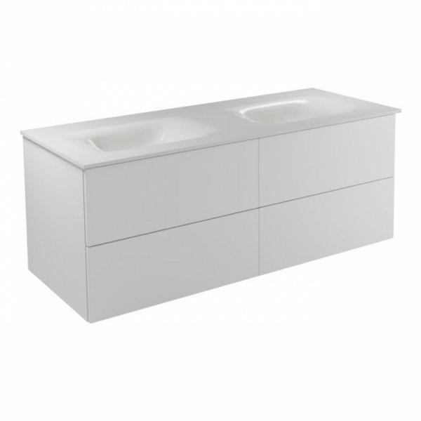BESCO Szafka Akya Classic Biały Połysk 131 z umywalką biały matt + klik-klak chrom #KAC-131-MMC