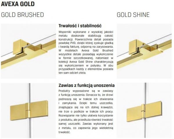 NEW TRENDY Kabina przyścienna AVEXA GOLD SHINE 90x120x200 EXK-2135/EXK-2105 POLSKA PRODUKCJA