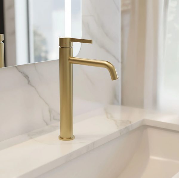 REA Bateria umywalkowa Rea Foster Złoty Szczotkowany Wysoka