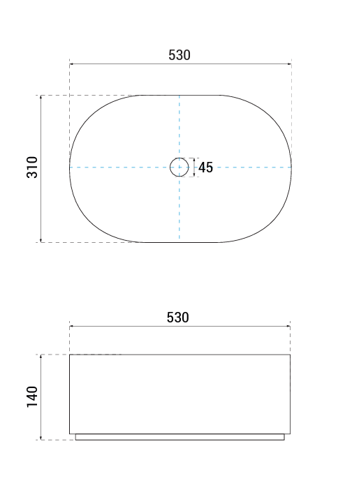 BESCO Umywalka nablatowa Lova Cera-Line 53 Matt Gun Metal UNCM-53-LOGM