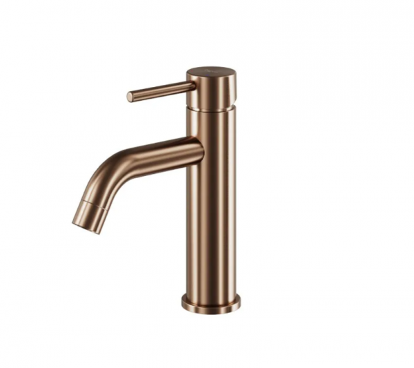 BESCO Bateria umywalkowa niska Veo II Miedź szczotkowana BU-VII-MS