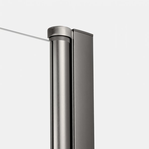 NEW TRENDY Kabina prysznicowa NEW SOLEO GUNMETAL BRUSHED 2D prostokątna U 70x100x195 szkło czyste 6mm Active Shield - wahadłowe K-2176