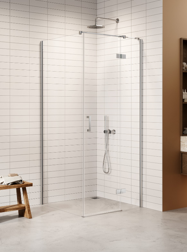 NEW TRENDY Kabina NESTA chrom 1D prostokątna L 80x90x200 czyste 6mm Active Shield 2.0 K-3598