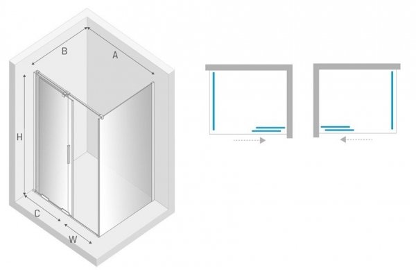 NEW TRENDY kabina prysznicowa narożna prostokątna Smart Light Gold złota 130x90 cm EXK-4244