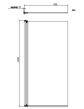 OMNIRES - Parawan nawannowy jednoskrzydłowy KENTON 70 cm   MP75CRTR