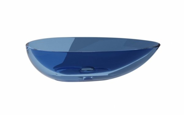 BESCO Umywalka nablatowa Neya Blue Wave + syfon chrom #UMN-60-BWC