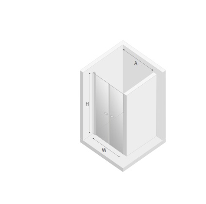 NEW TRENDY Drzwi wnękowe NEW SOLEO COPPER BRUSHED 2D U 100x195 szkło czyste 6mm Active Shield - wahadłowe D-0496A 