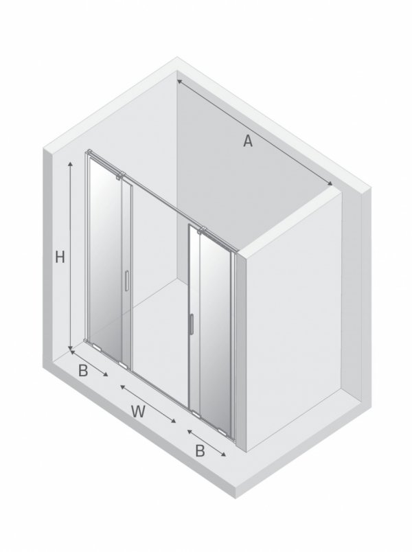 NEW TRENDY Drzwi wnękowe SMART COPPER BRUSHED 2D U 180x200 szkło czyste 8mm Active Shield 2.0 EXK-7666