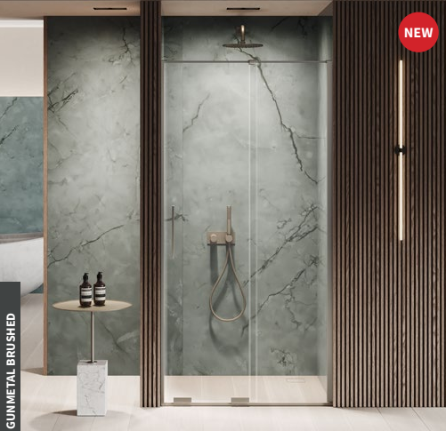 NEW TRENDY Drzwi wnękowe Smart Gunmetal Brushed, drzwi przesuwne 120x200 EXK-7817