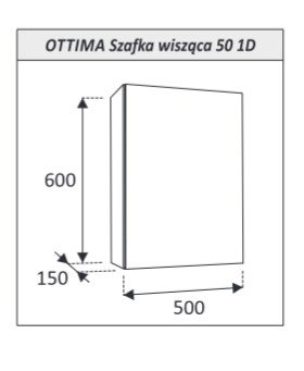 AQUAFORM - szafka łazienkowa wisząca 1D 2S OTTIMA 50 biały połysk 50x60x15  AQ.401-1405011