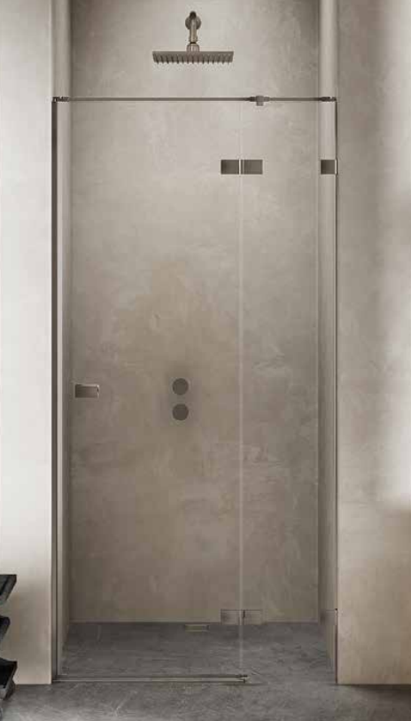 NEW TRENDY Drzwi prysznicowe AVEXA GUNMETAL BRUSHED 130x200 EXK-3255