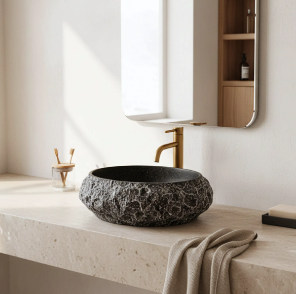 REA Umywalka nablatowa Rea Mika Gabro Black