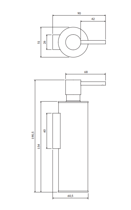 OMNIRES dozownik mydła w płynie wiszący MODERN PROJECT biały mat MP60721WM