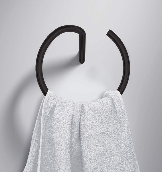 DEANTE Wieszak na ręcznik ścienny - okrągły SILIA nero ADI_N611