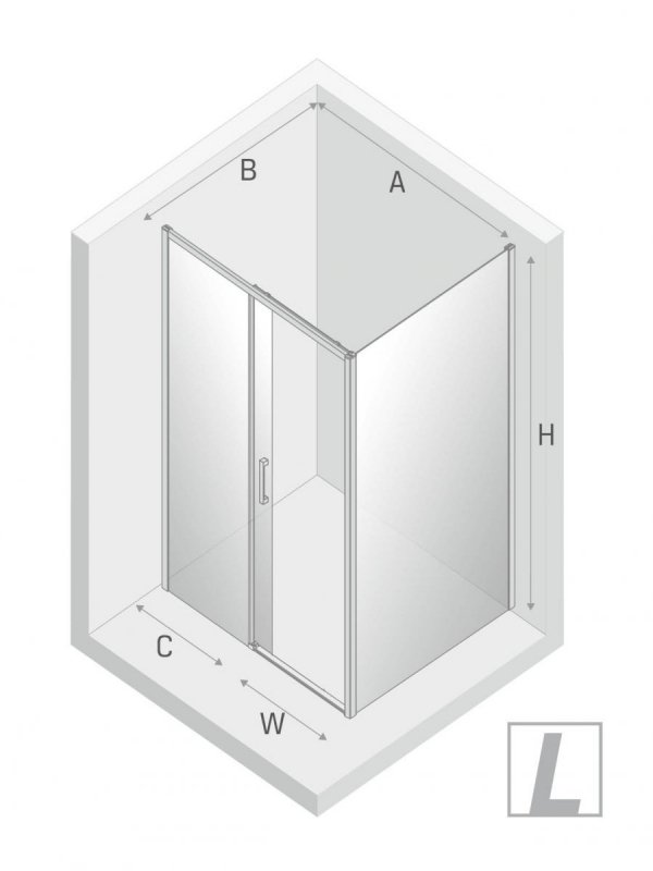 NEW TRENDY Kabina prysznicowa prostokątna drzwi przesuwne PRIME 120x70x200 