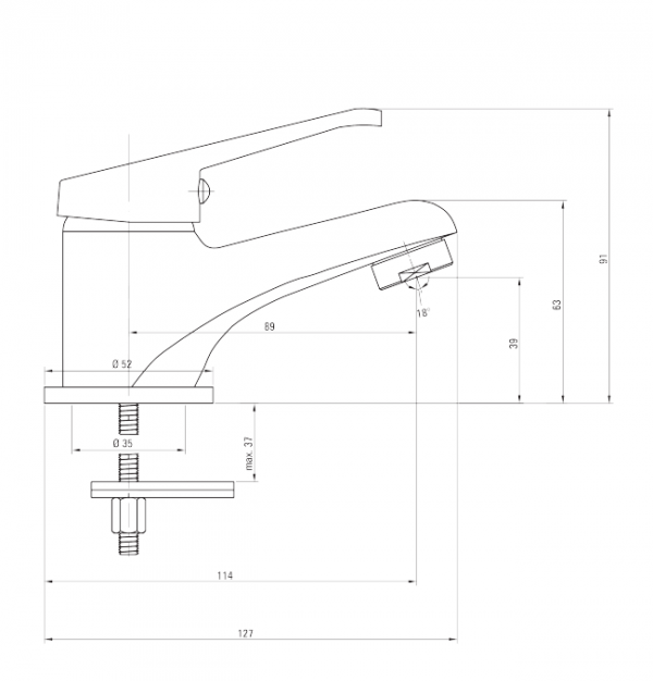 DEANTE Bateria umywalkowa stojąca LOBO BYU_021M