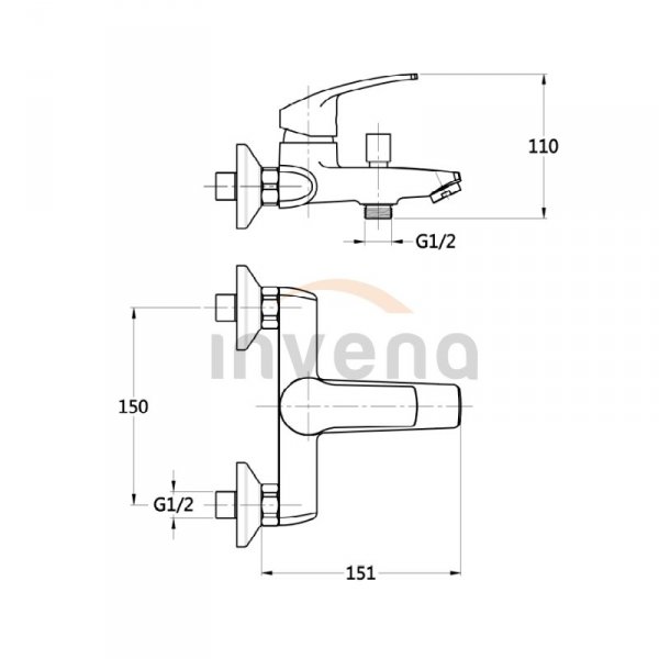 INVENA - Bateria wannowa MALTA  BW-27-001-A