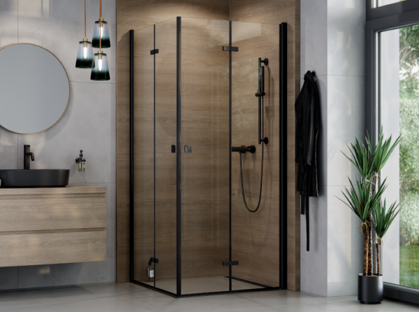 BESCO Kabina kwadratowa składana Exo-H 90 Black KEHB-90-195