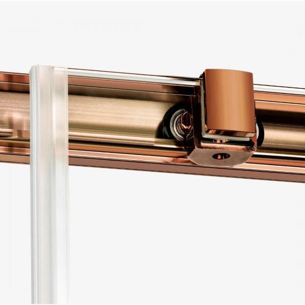 NEW TRENDY Kabina prysznicowa PRIME COPPER BRUSHED 2D kwadratowa 90x90x200 szkło czyste 6mm Active Shield 2.0 D-0810A/D-0811A