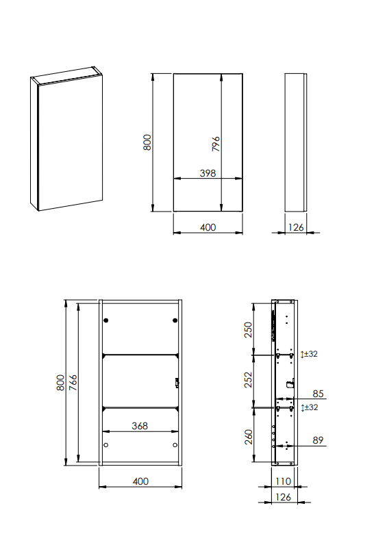 ELITA SZAFKA WISZĄCA FOR ALL 40 1D (12,6) SAGE MATT RE140400061470