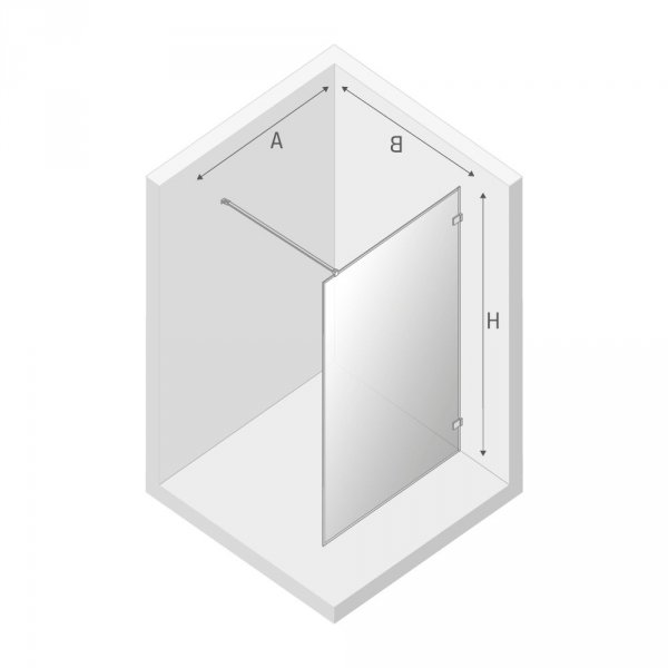 NEW TRENDY Kabina ścianka walk-in Avexa White 120x200 czarna aluminiowa ramka szkło 6mm EXK-2913